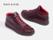 รองเท้าบู้ทหนังแท้สีน้ำตาลแบบผูกเชือก รองเท้าผู้ชาย   Playtime Leather Ankle Boot Sneaker in Maroon Red