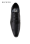 รองเท้าผู้ชายหนังแท้แบบผูกเชือกถูกระเบียบทางการสีดำ MAC&GILL Oxford Leather Shoes For Men