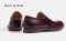 รองเท้าแบบสวมหนังแท้ VENEZIA business leather Men in Burgundy Hand painted