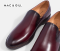 รองเท้าแบบสวมหนังแท้ VENEZIA business leather Men in Burgundy Hand painted