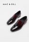 รองเท้าผู้ชายหนังแท้แบบสวมสีดำทูโทนหนังแก้วดำม่วง โลฟเฟอร์ Patent Leather Loafer  DANDELION 2TONE