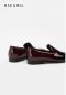 รองเท้าผู้ชายหนังแท้แบบสวมสีดำทูโทนหนังแก้วดำม่วง โลฟเฟอร์ Patent Leather Loafer  DANDELION 2TONE