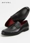 MAC&GILL รองเท้าผู้ชายหนังแท้แบบสวมทางการและออกงานสีดำ TAYLOR Leather Loafer Shoes For Business Wear in Black