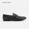 MAC&GILL Barnes Braided Band Moccassin BLACK  Leather Slip-on Shoes for Men