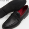 MAC&GILL Barnes Braided Band Moccassin BLACK  Leather Slip-on Shoes for Men