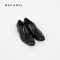 MAC&GILL Oxfords รองเท้าผู้ชายหนังแท้แบบสวมทางการและออกงานสีดำ