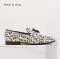 TASSILO White LEOPARD PRINT LEATHER LOAFERS