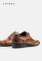 รองเท้าผู้ชายหนังแท้แบบผูกเชือกถูกระเบียบทางการสีนำตาล MAC&GILL TWO TONE DERBY Business Shoes