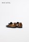 รองเท้าผู้ชายหนังแท้แบบสวมสีดำทูโทนหนังแก้วลายเสือดาวดำ โลฟเฟอร์Leopard in Patent Leather Tassel Loafer