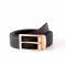 ITALIAN-MADE LEATHER BELT WITH Rose Gold BUCKLE