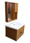 Blue diamond, Wash basin with complete glass cabinet (wood pattern) model FH811