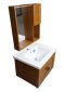 Blue diamond, Wash basin with complete glass cabinet (wood pattern) model FH811