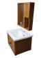 Blue diamond, Wash basin with complete glass cabinet (wood pattern) model FH811