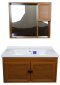 Blue diamond, Wash basin with complete glass cabinet (wood pattern) model FH811