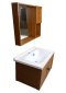 Blue diamond, Wash basin with complete glass cabinet (wood pattern) model FH811