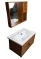 Blue diamond, Wash basin with complete glass cabinet (wood pattern) model FH811