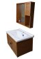 Blue diamond, Wash basin with complete glass cabinet (wood pattern) model FH811