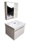 Blue diamond, Wash basin with complete glass cabinet (white wood pattern) model FH833