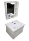 Blue diamond, Wash basin with complete glass cabinet (white wood pattern) model FH833