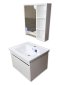 Blue diamond, Wash basin with complete glass cabinet (white wood pattern) model FH833