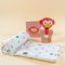 Petit Collage  ชุดของขวัญเด็กอ่อน ลายช้าง (ไม้กัด + หนังสือ Board Book + ผ้าอ้อม)  Baby Gift Set