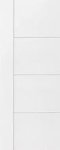 ประตูUPVC สีขาว บานเรียบ 1 เส้นตรง 3 เส้นนอน