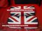 หมอนรองคอหนังดำปักลายธงชาติอังกฤษแดงน้ำเงินออริจินัล สำหรับรถทุกรุ่น