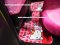 ผ้ายางปูพื้นลาย Hello Kitty ชมพูเข้ม สำหรับรถทุกรุ่น